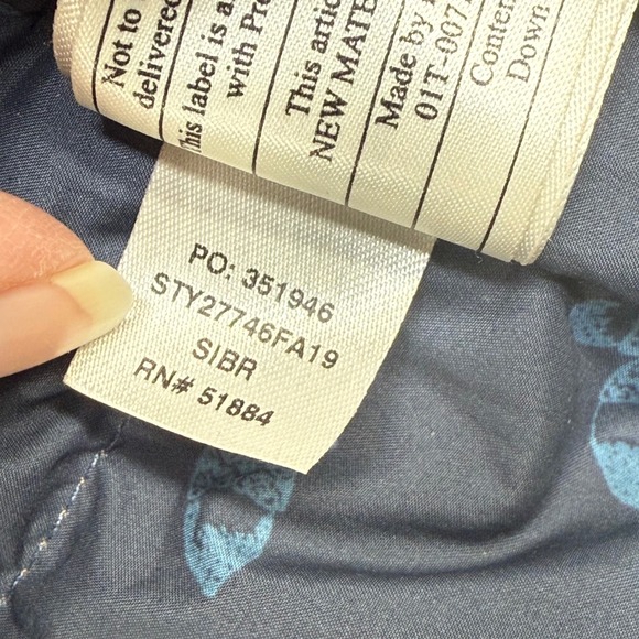 Patagonia Womens Bivvy Down Vest‎ Hooded Puffer Brown Blue Snap Front Sz S READ - Picture 13 of 15